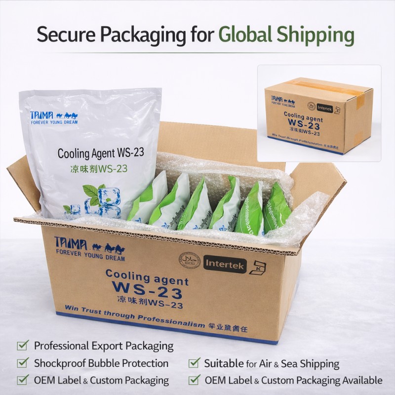 25kg bulk drum packaging of food grade cooling agent WS-23 for wholesale