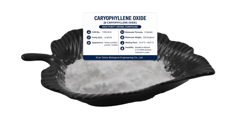 Caryophyllene Oxide crystalline powder CAS 1139-30-6 Xi'an Taima technical specifications