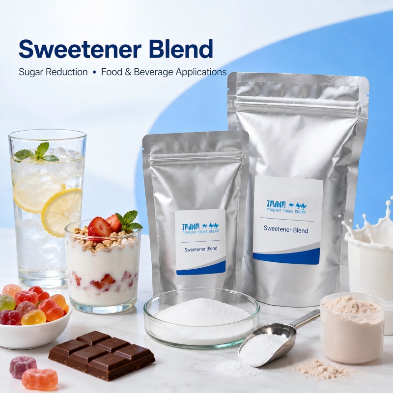 Sweetener blend for sugar reduction food beverage dairy and confectionery applications
