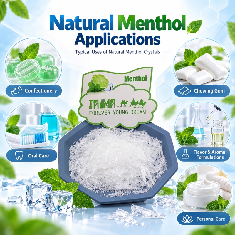 Natural Menthol Crystals Applications in Confectionery Chewing Gum Oral Care Flavor and Personal Care